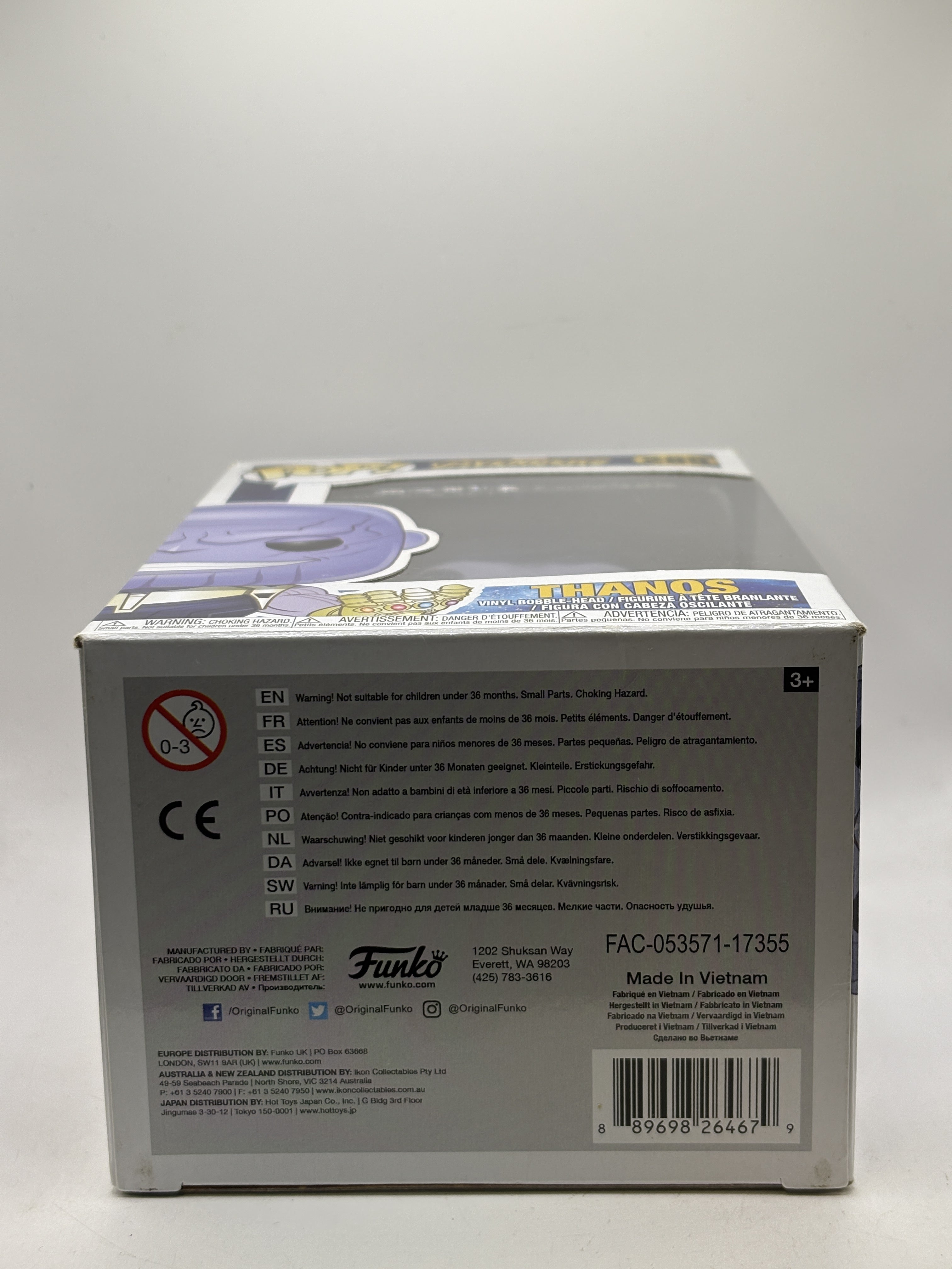 Funko POP! Marvel Avengers Infinity War #289 Thanos Bobble-Head - Box DMG — bottom